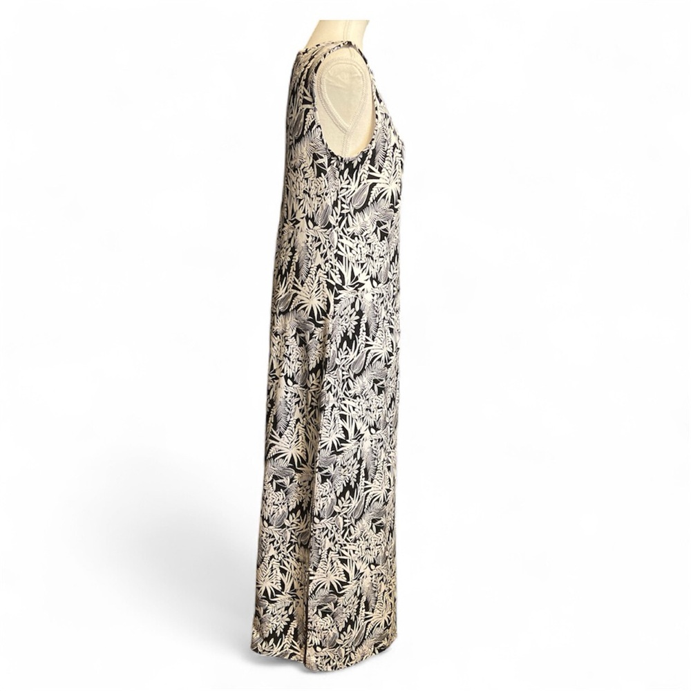 Talbots Black And White Leaf Pattern Maxi Dress - image 3